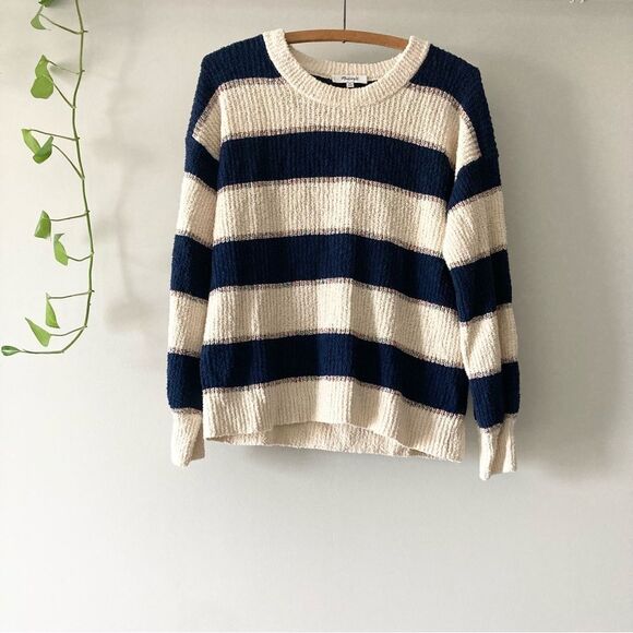 Madewell sweater - Striped Lakeville Pullover in‎ blue/cream Sweater Size XS - Picture 2 of 5